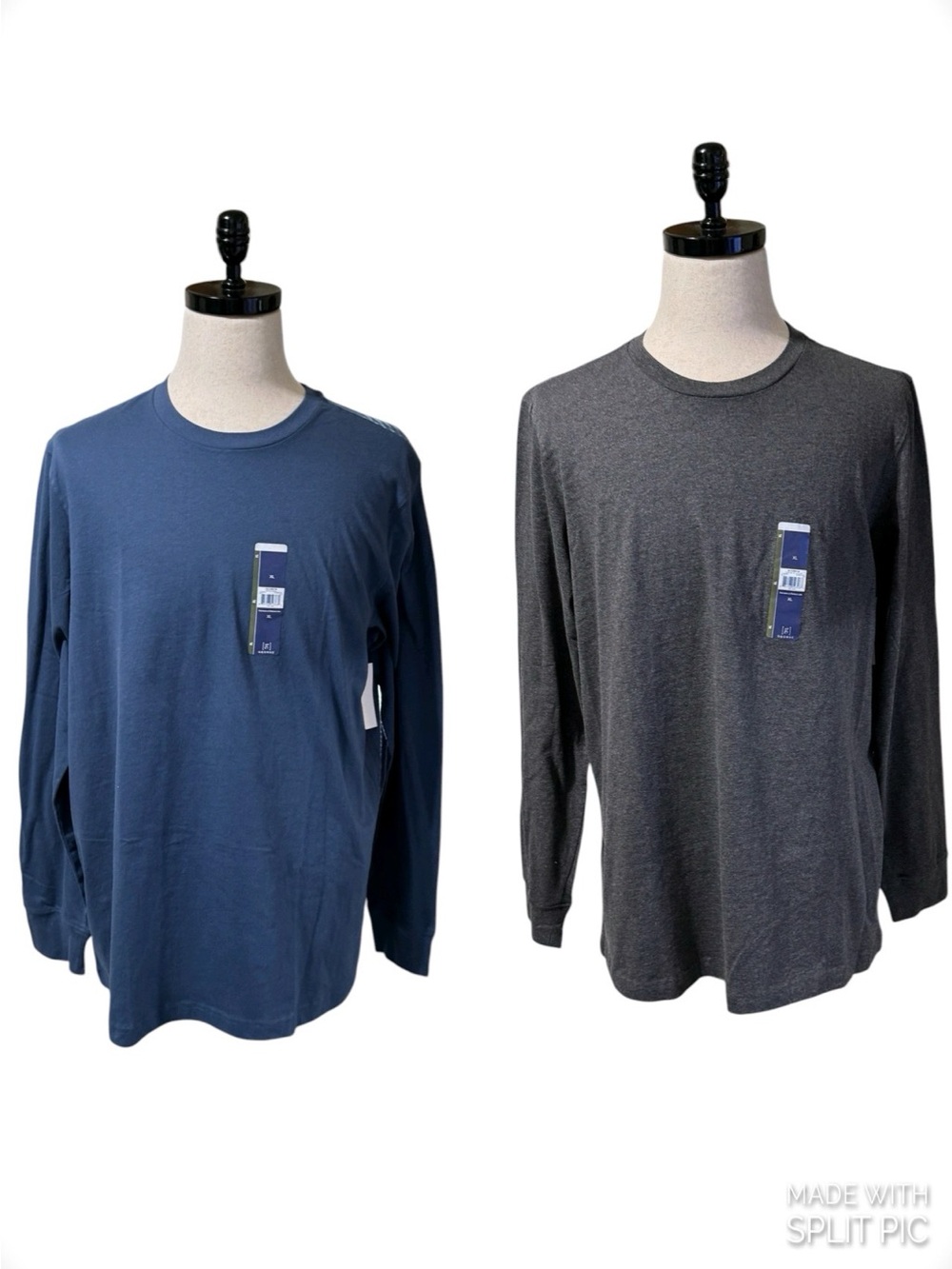 Set of 2 Men's George Long Sleeve Gels Crew Tees SZ XL NWT